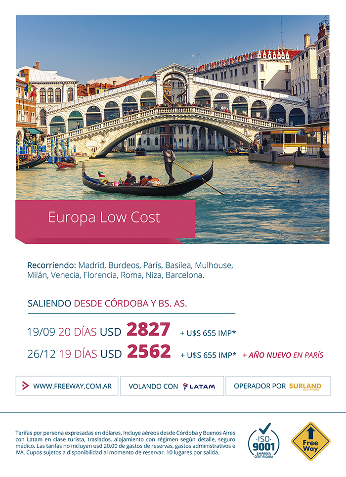 ¡Europa Low Cost! Cupos confirmados